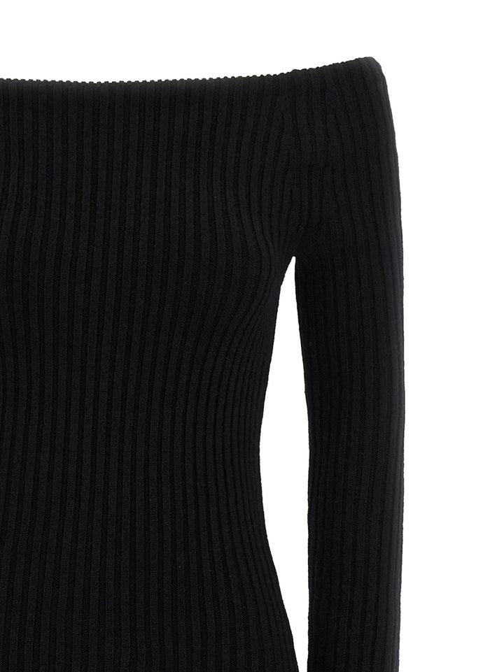 Max Mara Black Wool Long Dress