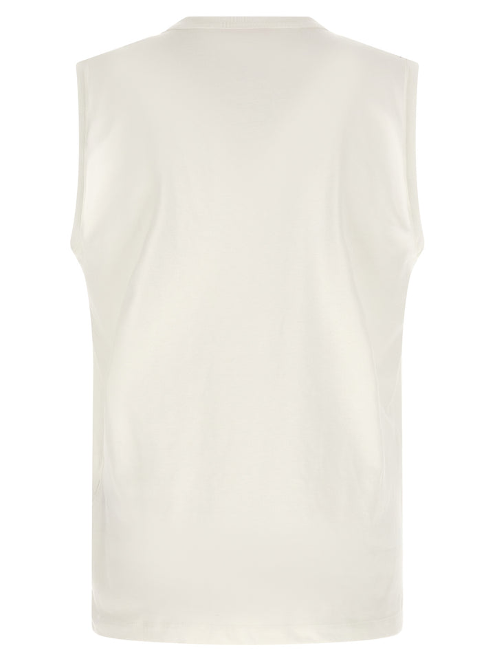 Diesel White Cotton Sleeveles T-Shirt