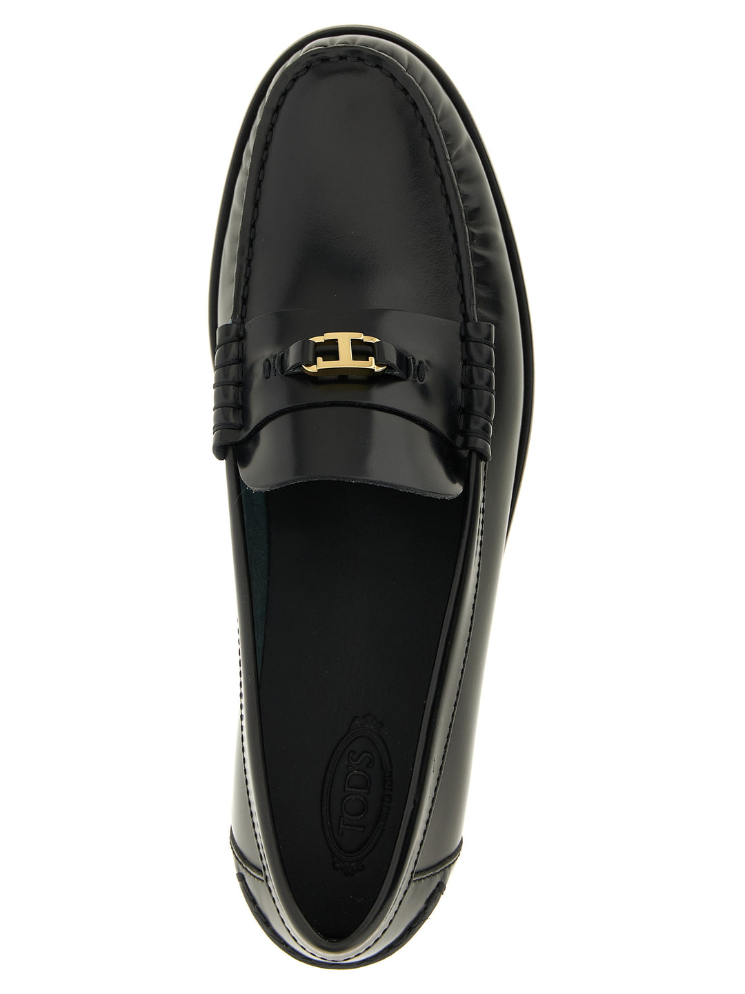 Tod's Black Calfskin Slip-On Loafers