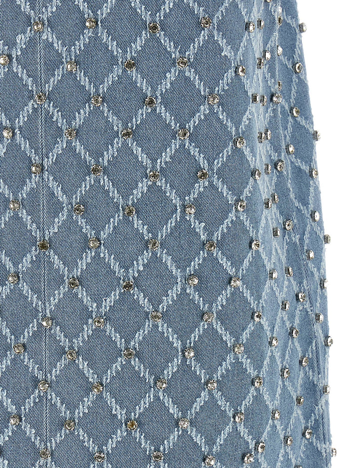 PINKO Blue Cotton Short Dress