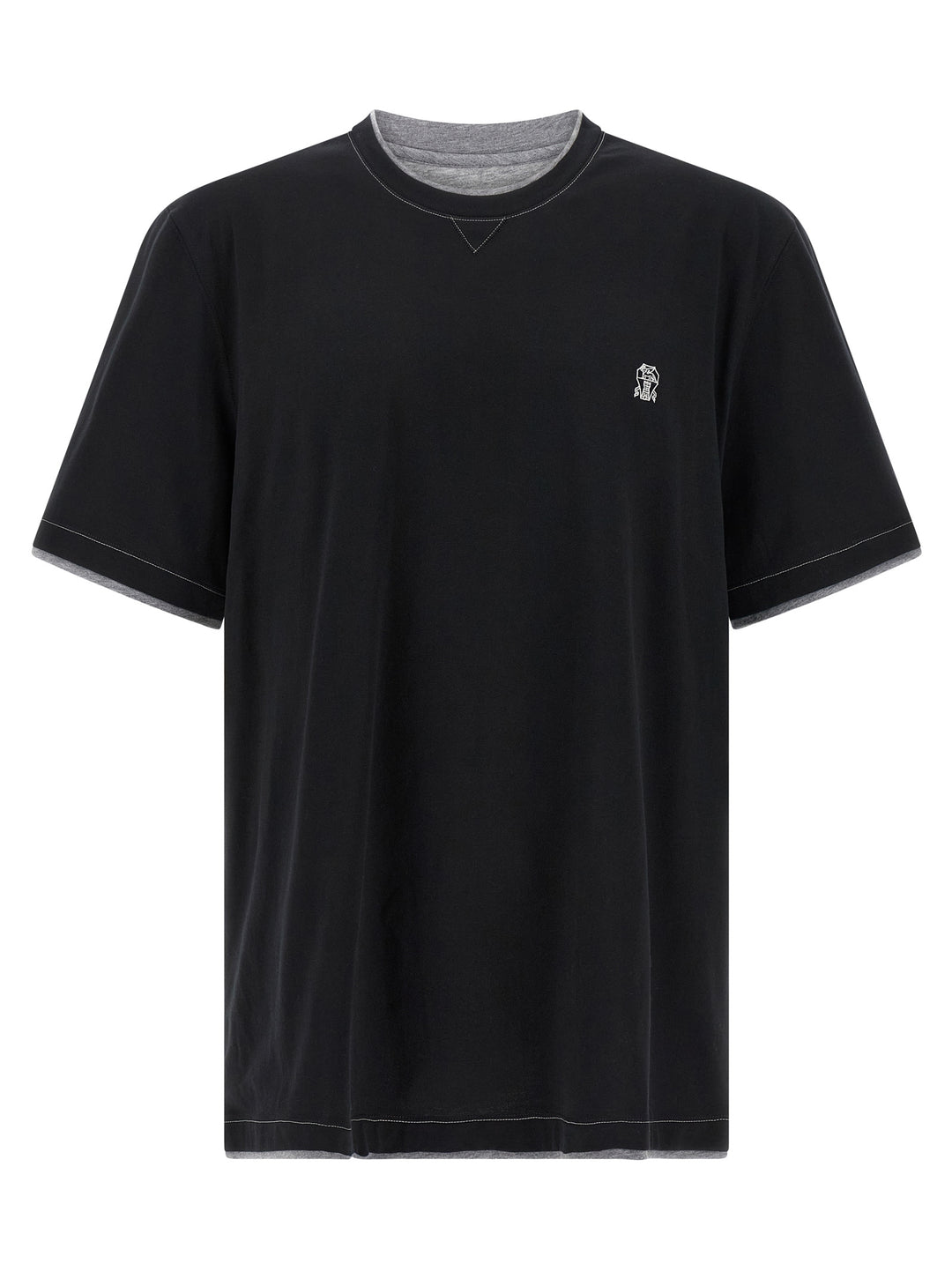Brunello Cucinelli Black Cotton T-Shirt