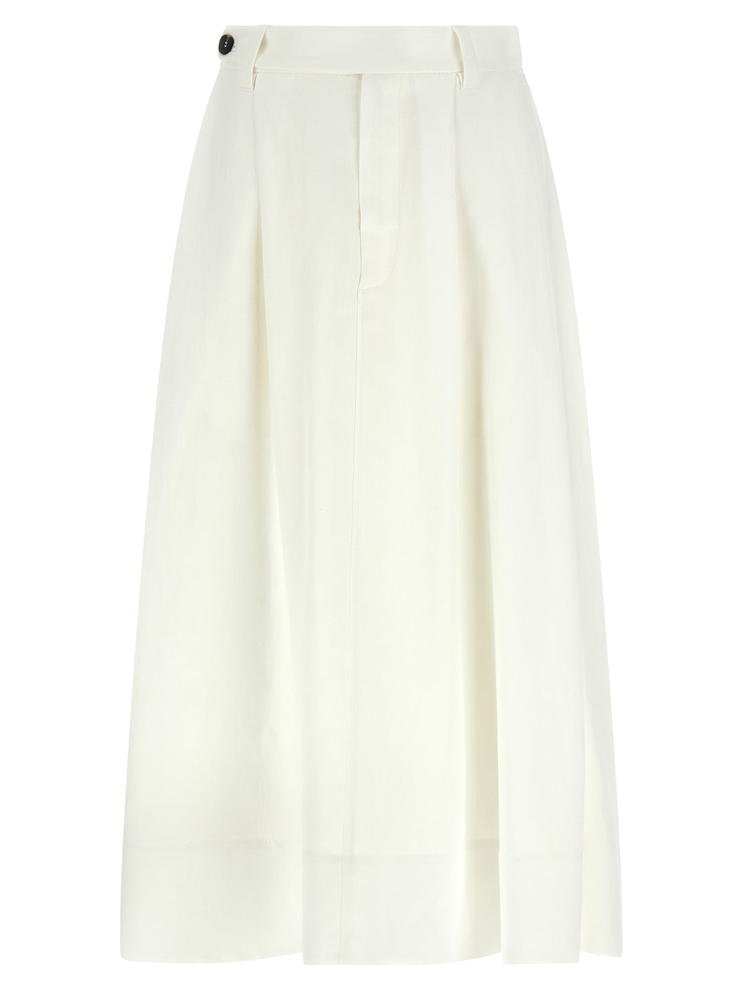 Brunello Cucinelli White Viscose Midi Skirt