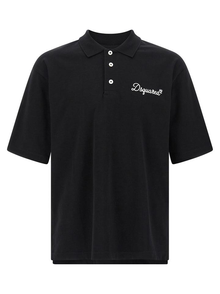 Dsquared² Black Cotton Polo Shirt