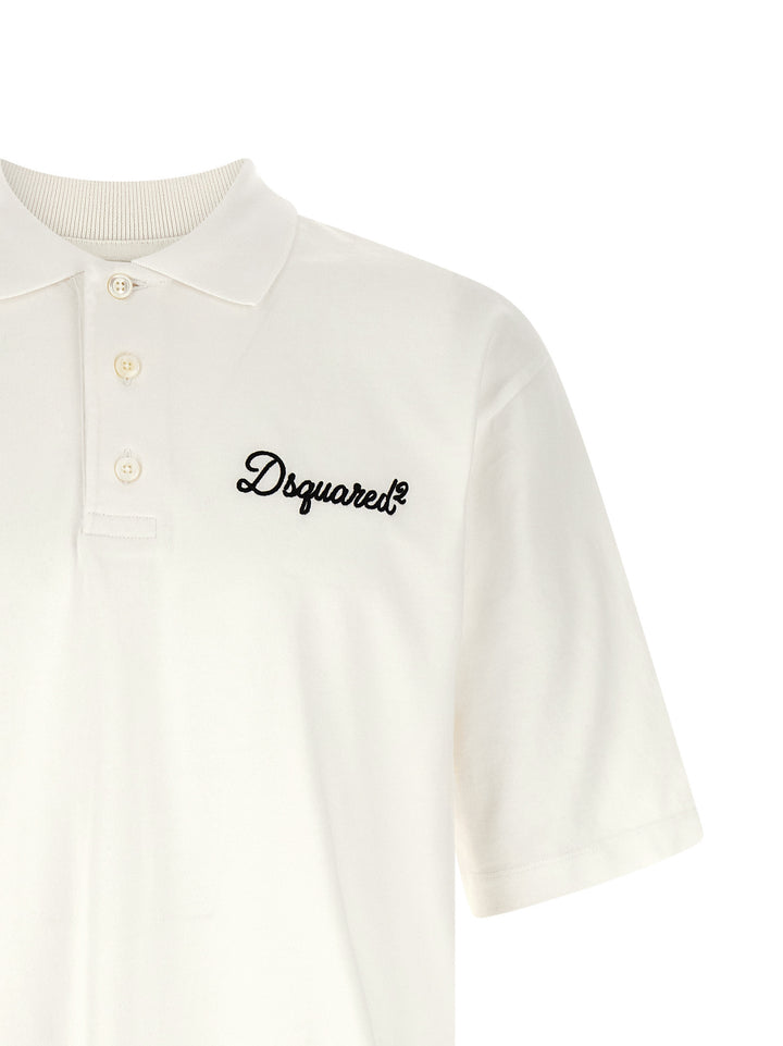 Dsquared² White Cotton Polo Shirt