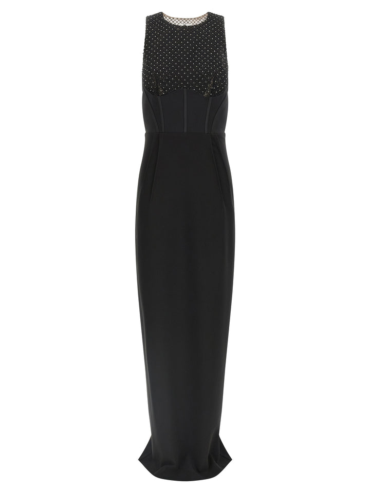 Elisabetta Franchi Black Polyester Long Dress