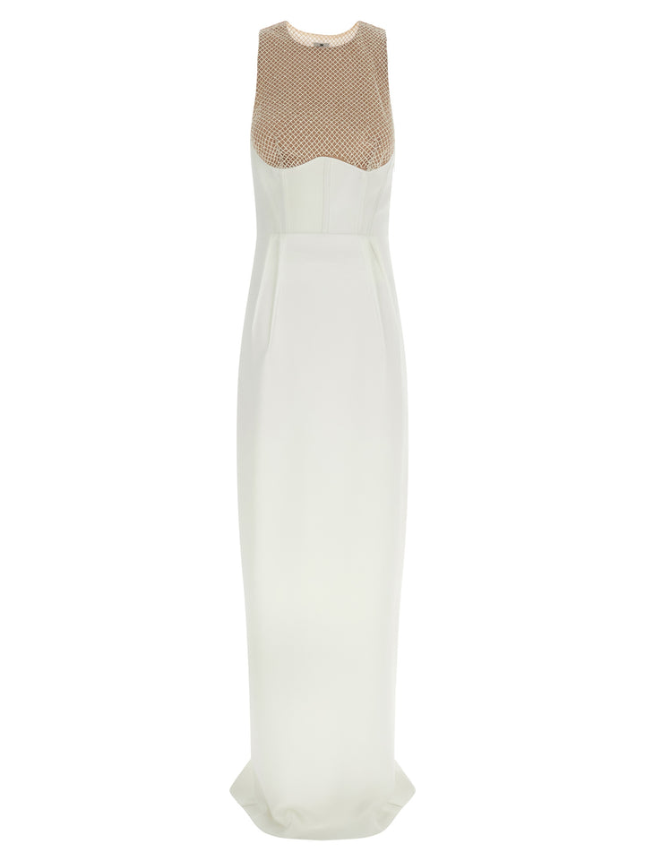 Elisabetta Franchi White Polyester Long Dress