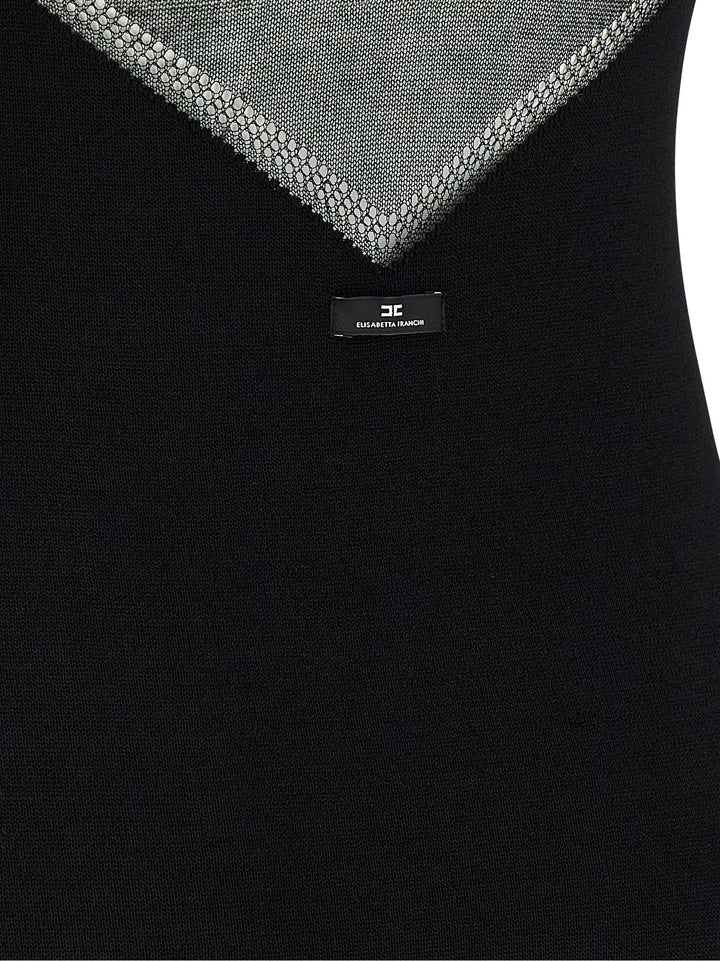 Elisabetta Franchi Black Viscose Short Dress