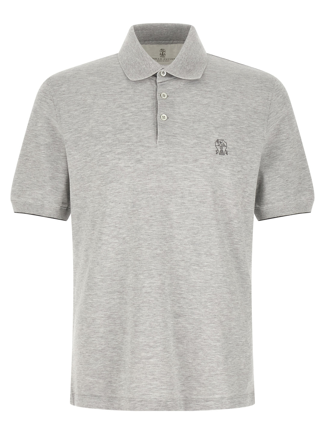 Brunello Cucinelli Gray Cotton Polo Shirt
