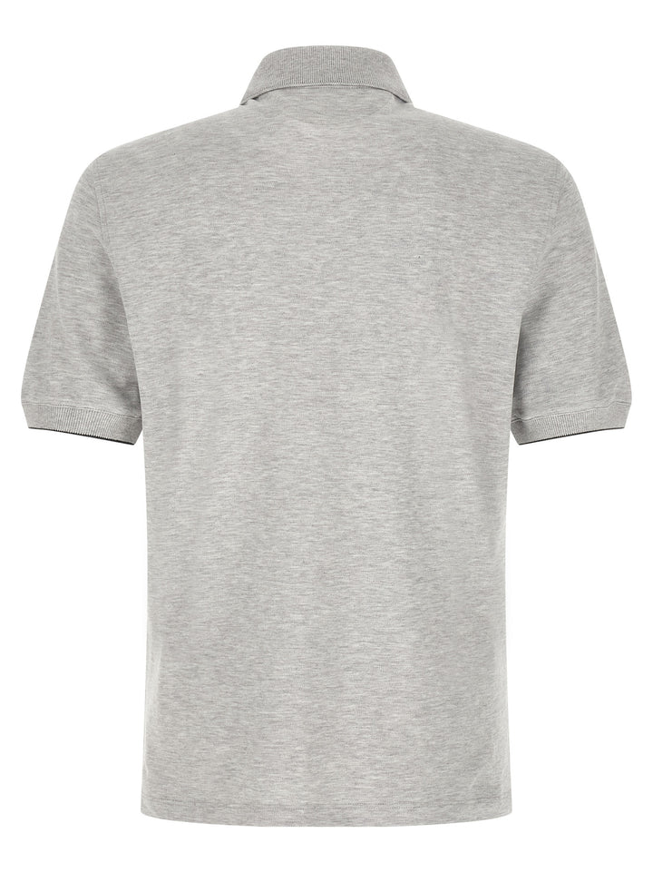 Brunello Cucinelli Gray Cotton Polo Shirt