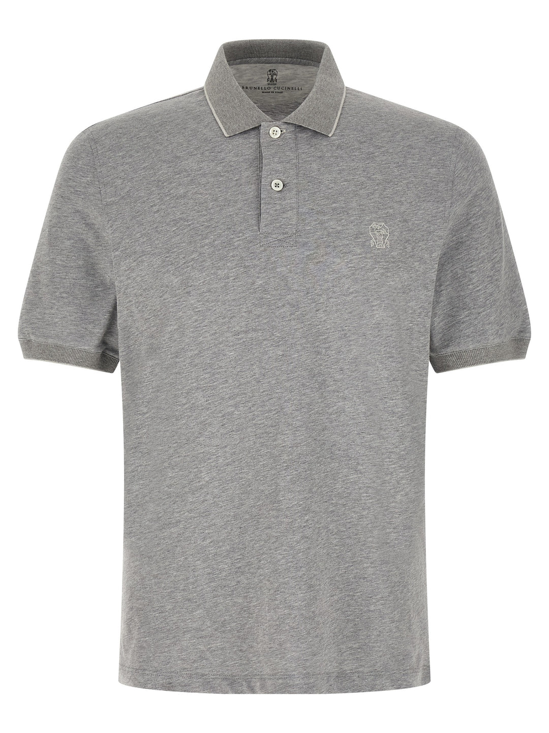 Brunello Cucinelli Gray Cotton Polo Shirt