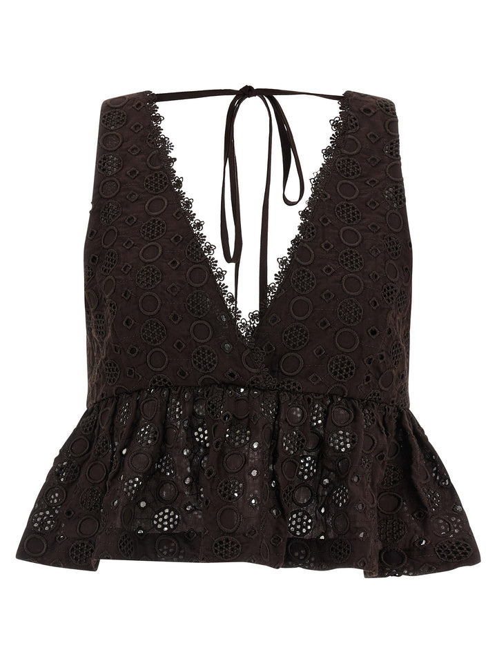 PINKO Brown Cotton Blouse