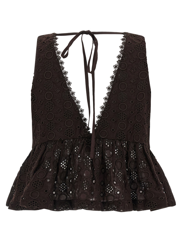 PINKO Brown Cotton Blouse
