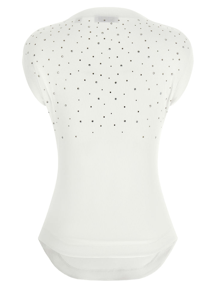Off-White White Viscose Sleeveles T-Shirt