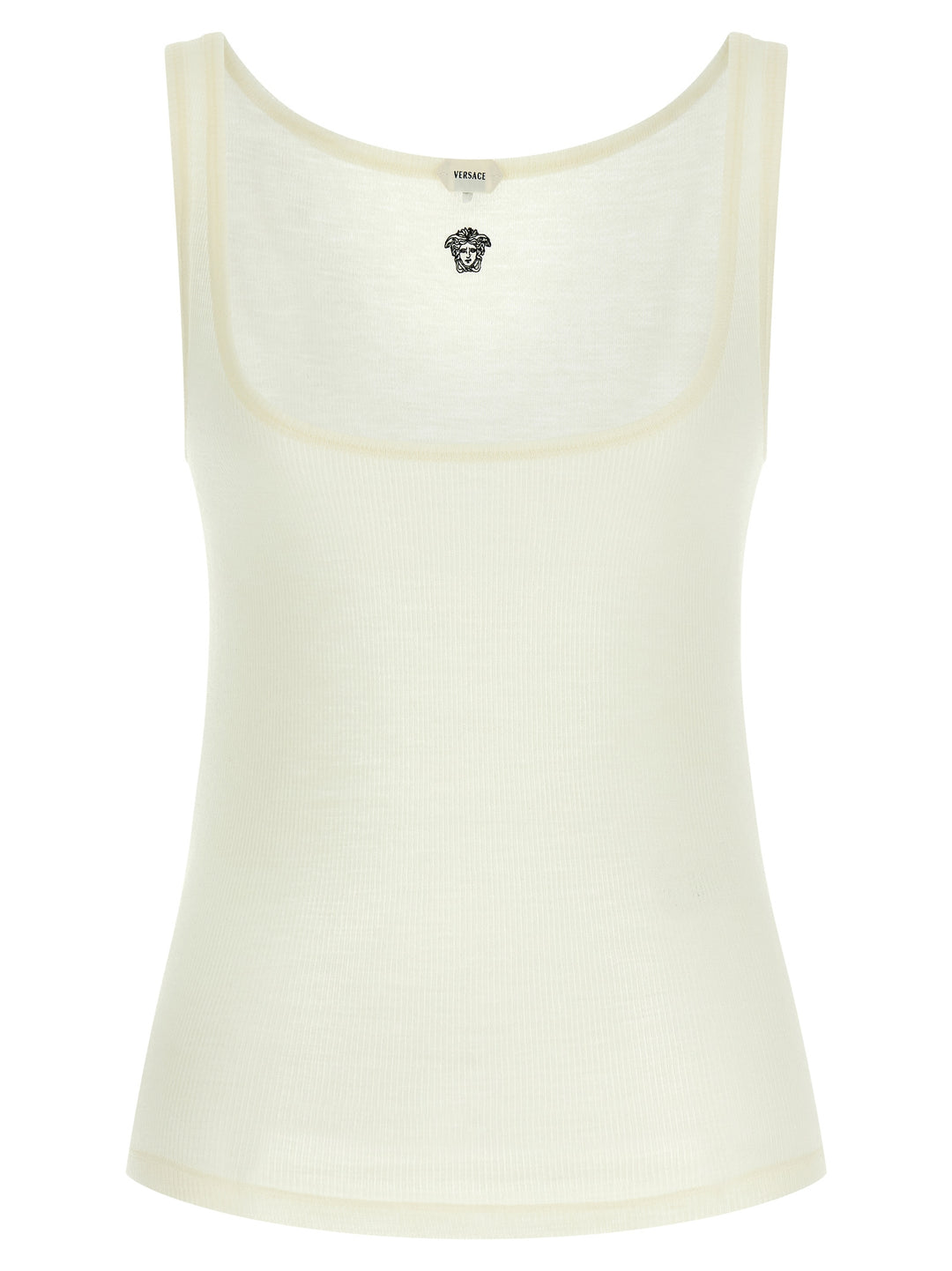 Versace White Virgin Wool Sleeveles T-Shirt