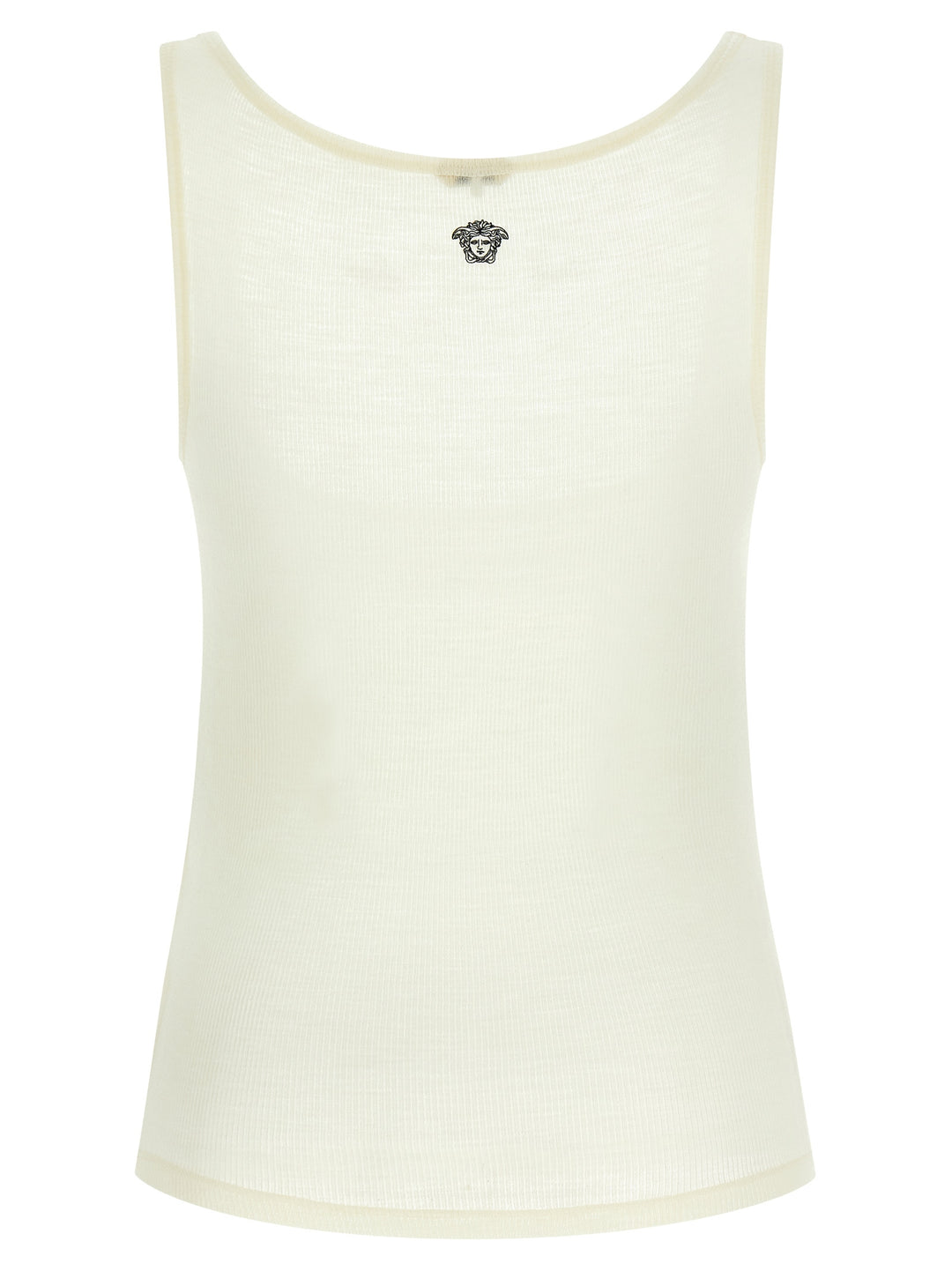 Versace White Virgin Wool Sleeveles T-Shirt
