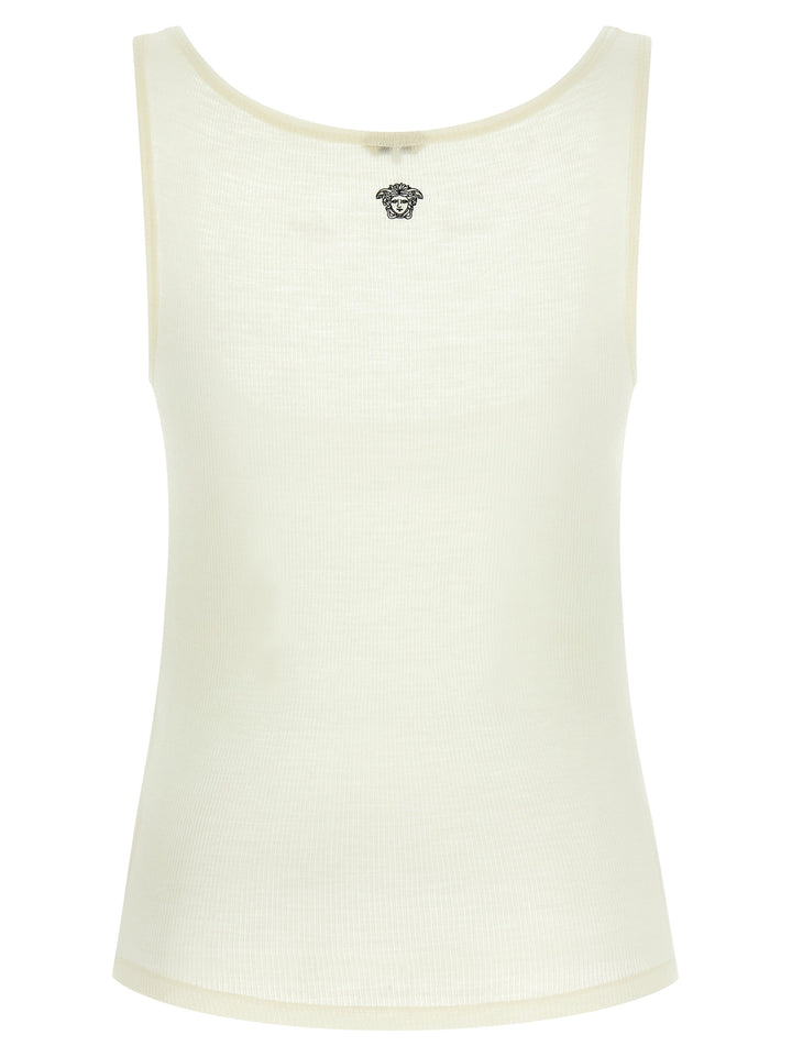Versace White Virgin Wool Sleeveles T-Shirt