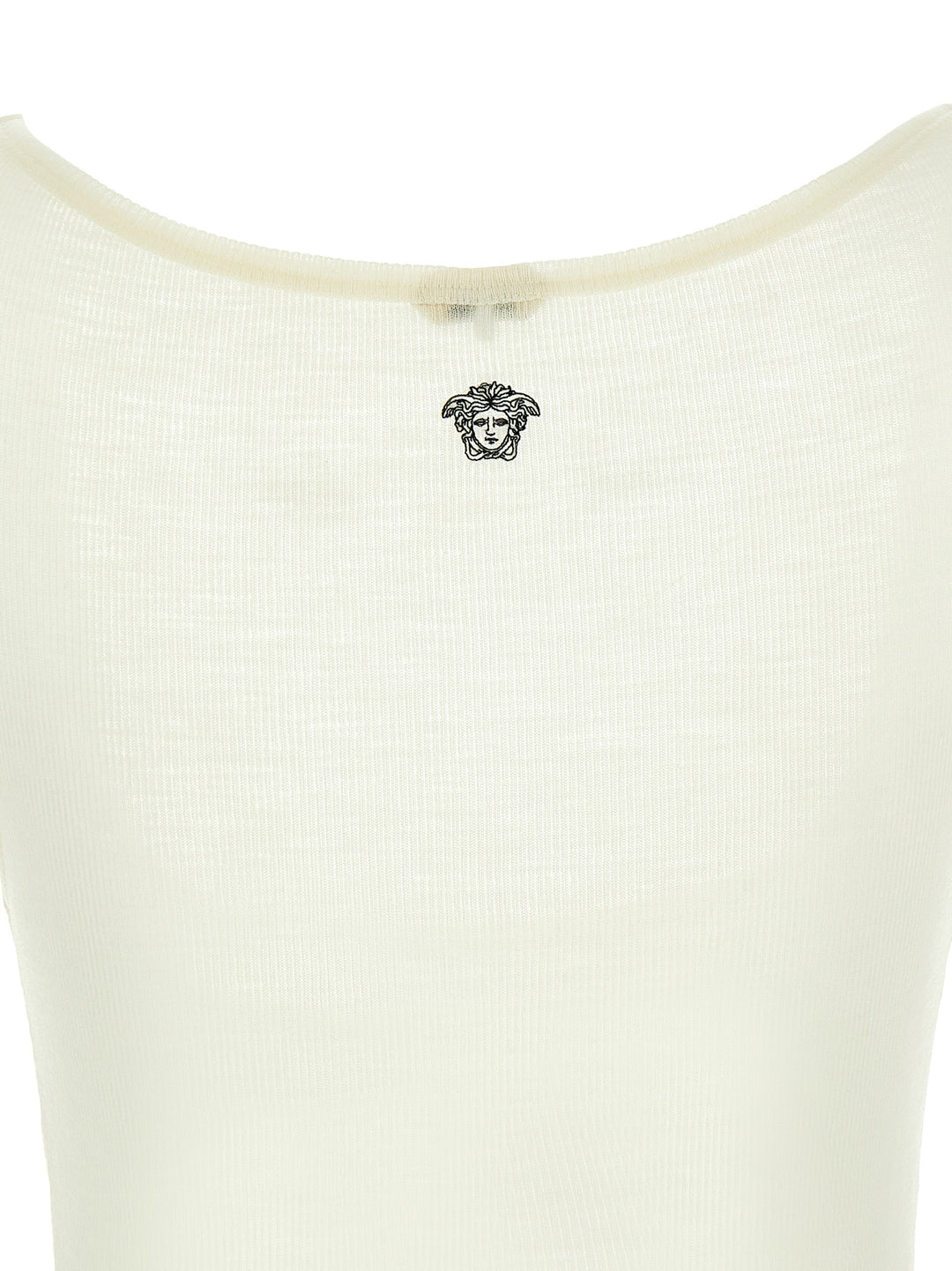 Versace White Virgin Wool Sleeveles T-Shirt