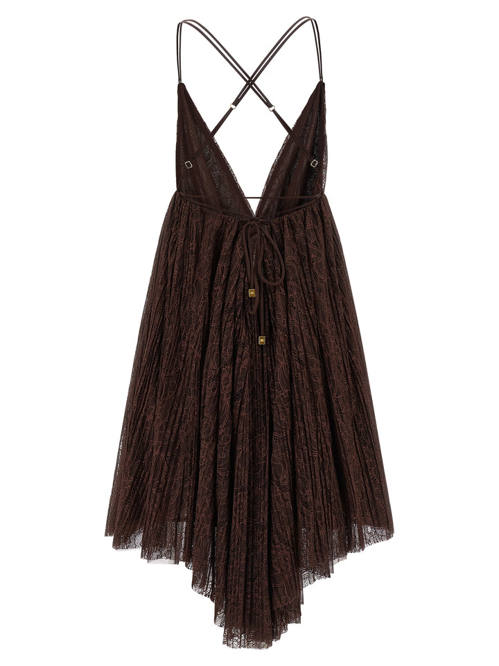 Elisabetta Franchi Brown Polyamide Short Dress