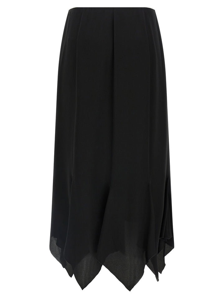 Valentino Garavani Black Silk Midi Skirt