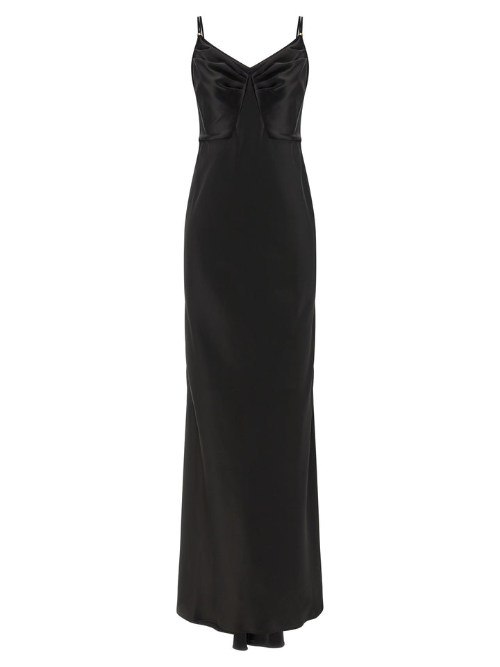 Elisabetta Franchi Black Polyester Long Dress