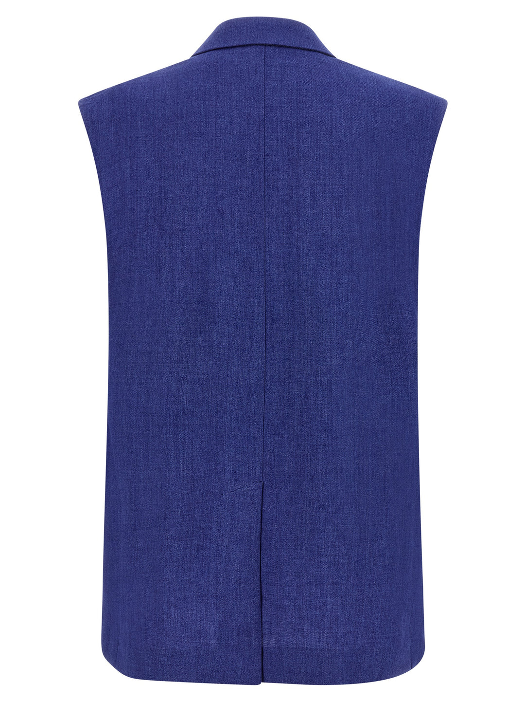 Max Mara Blue Linen Sleeveless Jacket