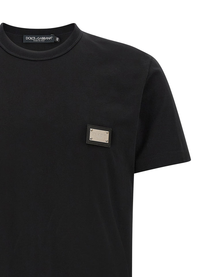 Dolce & Gabbana Black Cotton T-Shirt