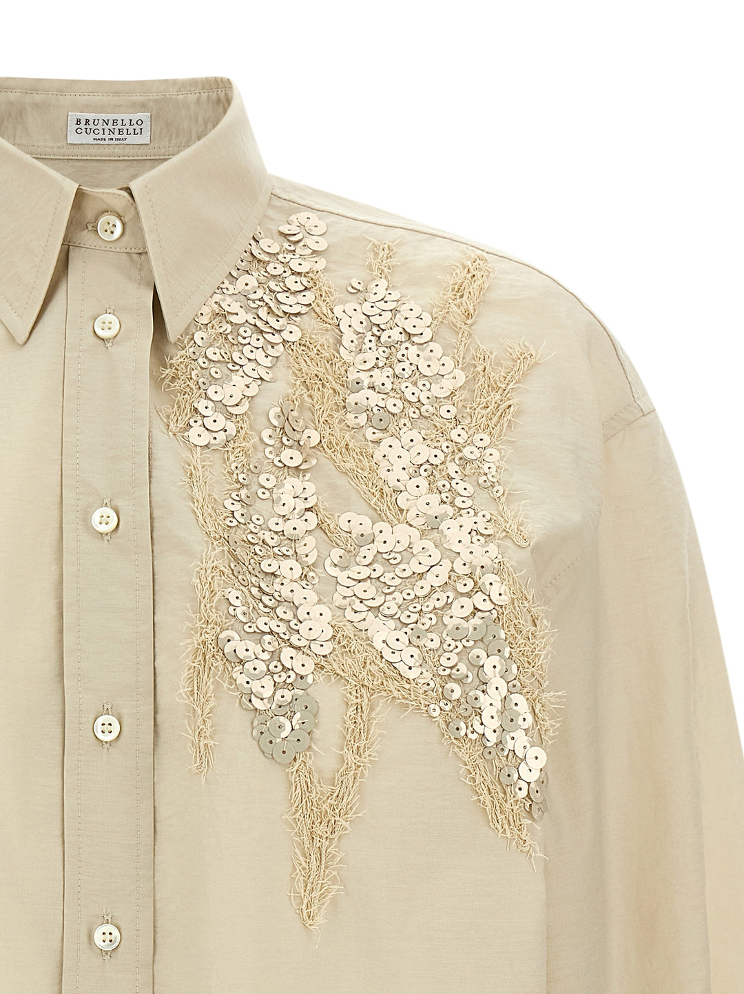 Brunello Cucinelli Beige Cotton Blouse
