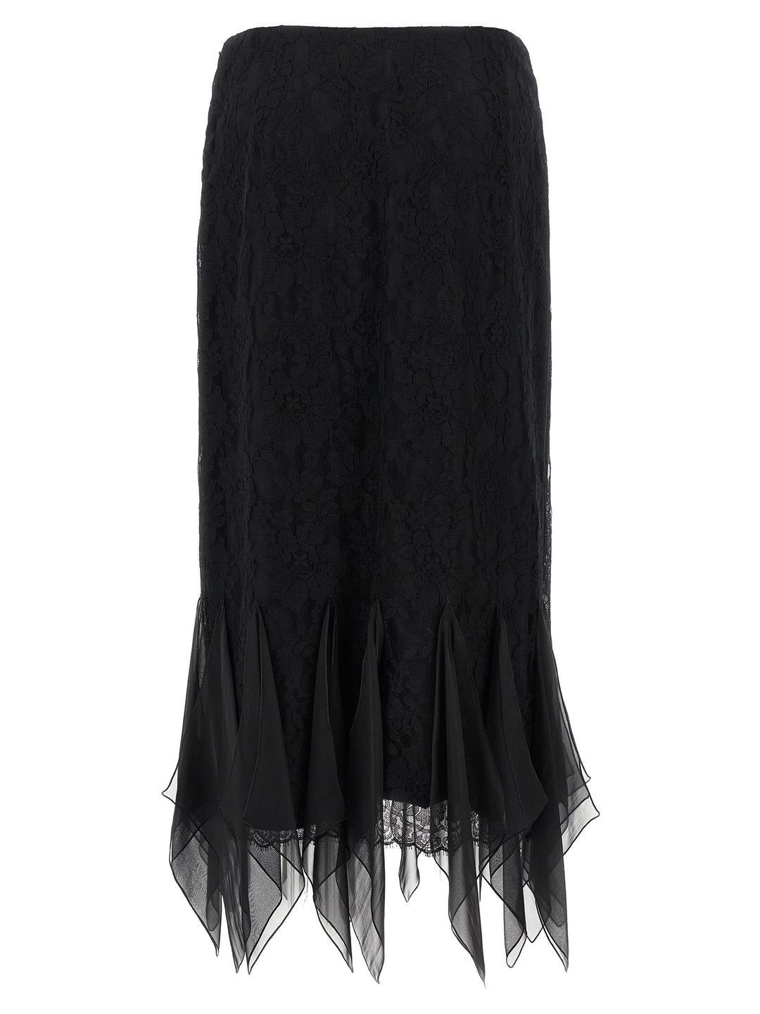 Valentino Garavani Black Cotton Midi Skirt