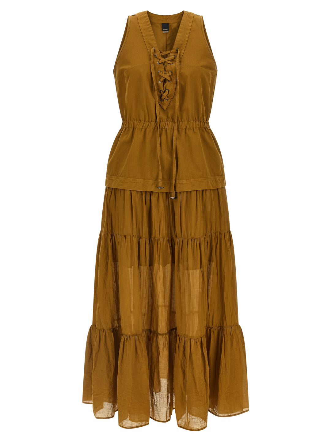 Pinko Brown Cotton Long Dress