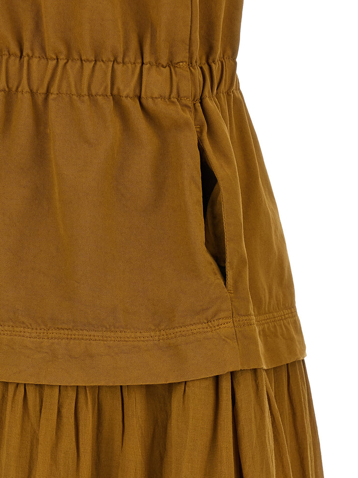 PINKO Brown Cotton Long Dress