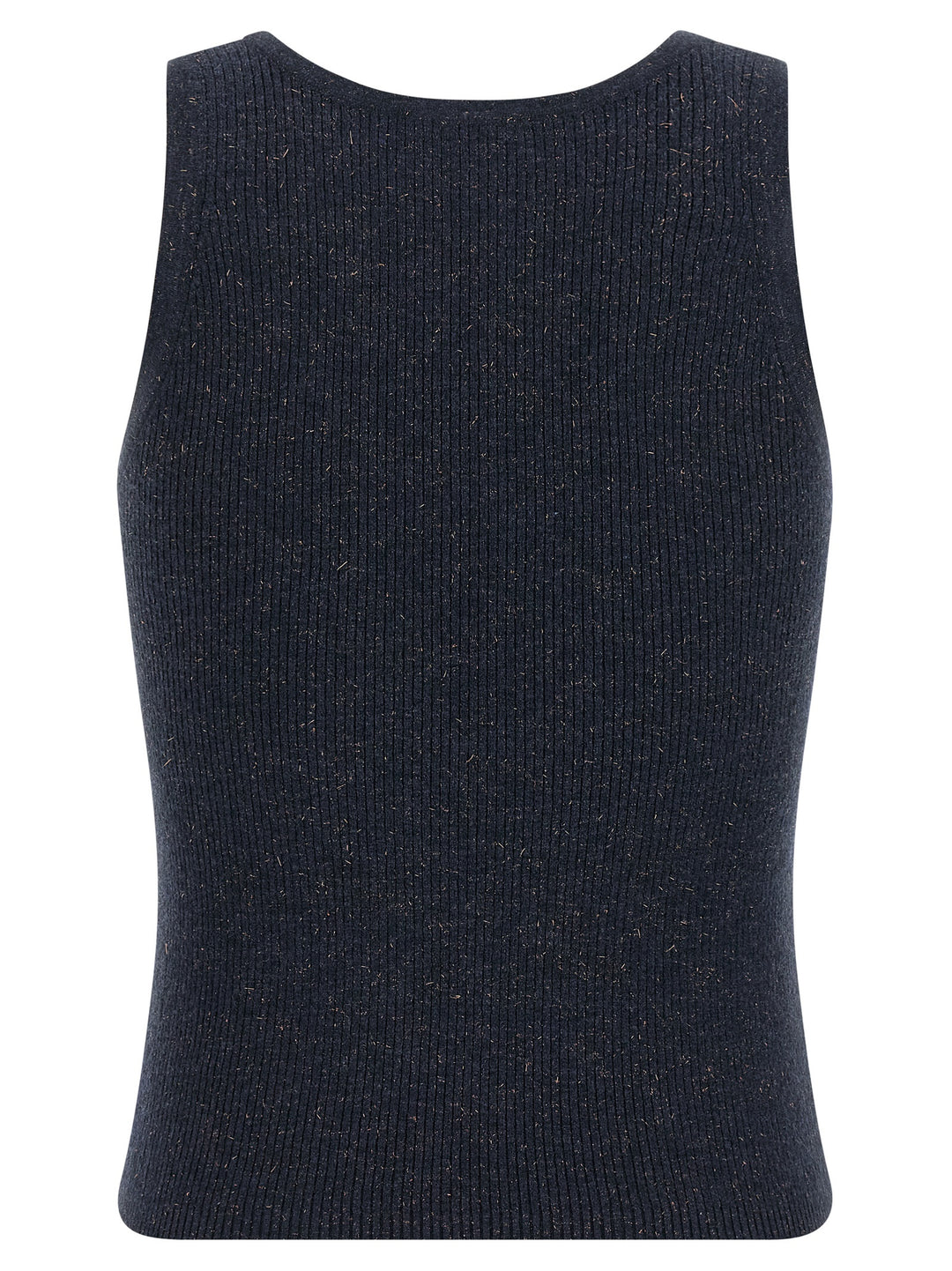 Brunello Cucinelli Blue Cashmere Sleeveles T-Shirt