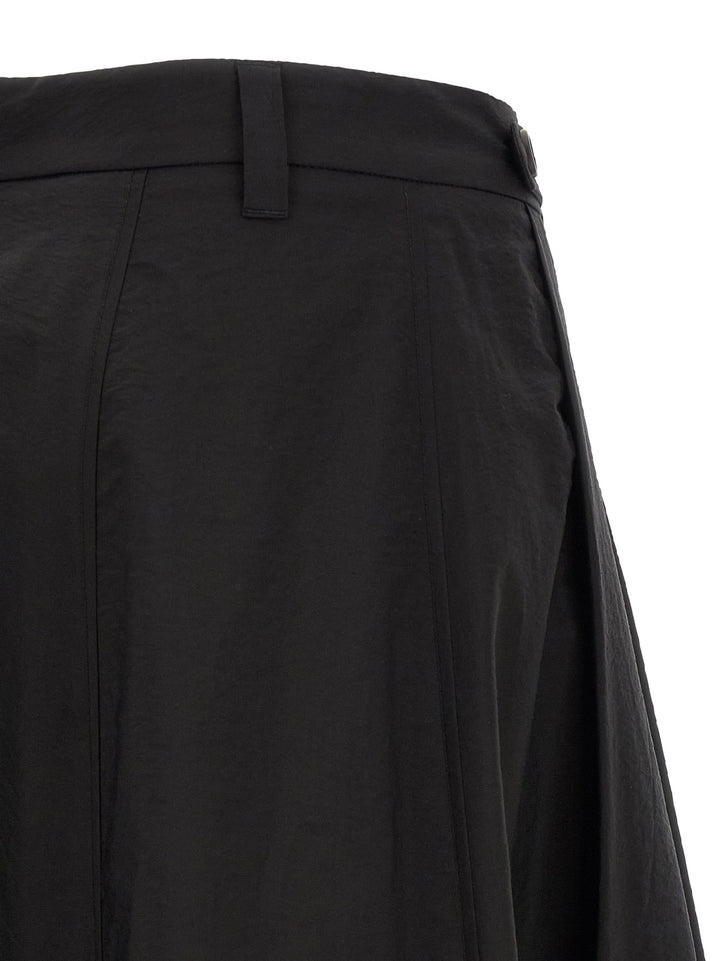 Brunello Cucinelli Black Cotton Midi Skirt