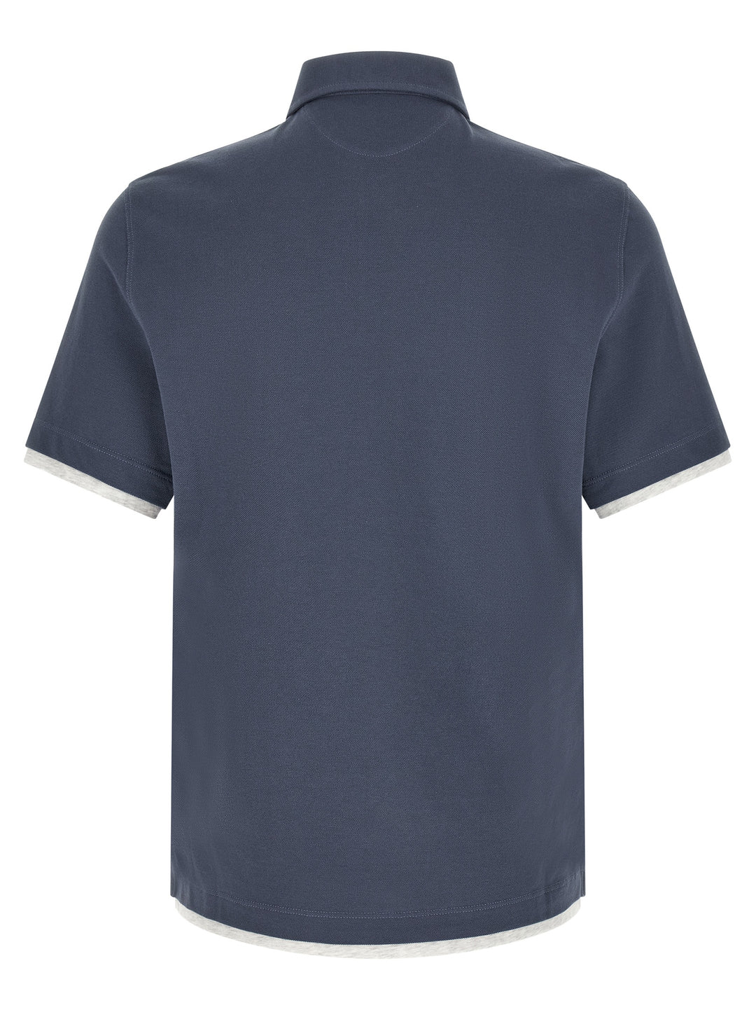Brunello Cucinelli Blue Cotton Polo Shirt