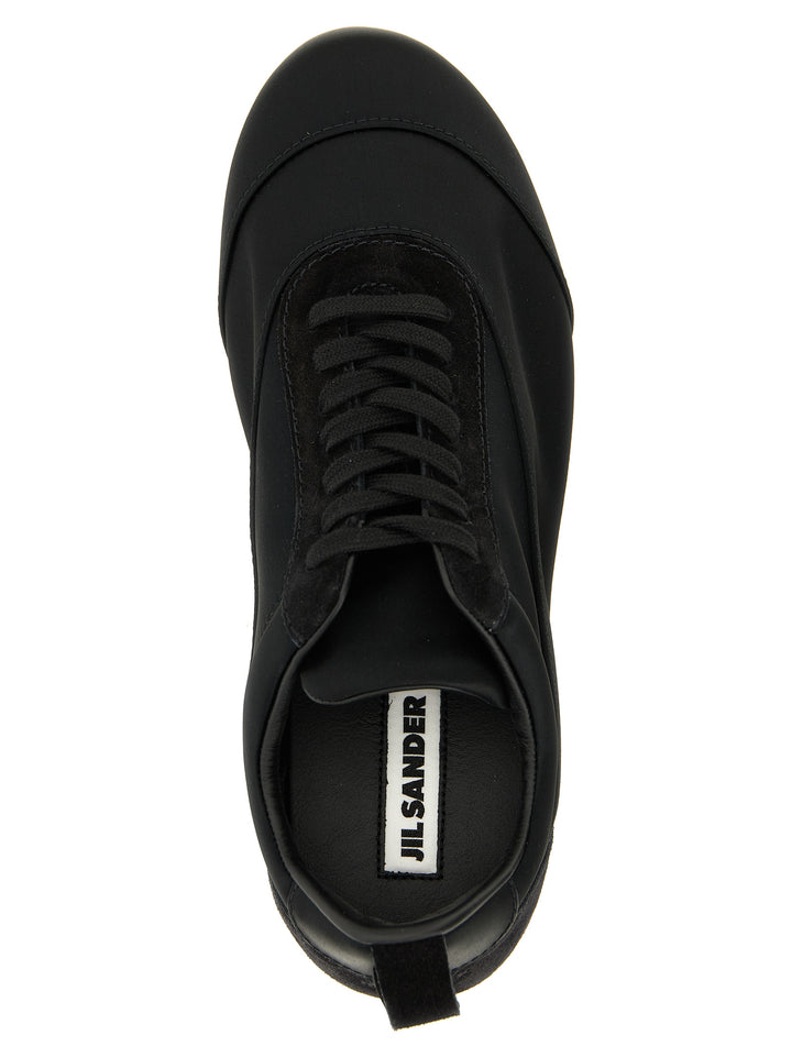 Jil Sander Black Cotton Low Top Sneakers