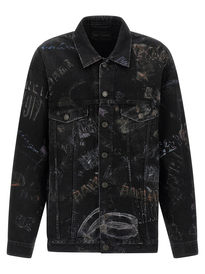 Balenciaga Black Cotton Denim Jacket