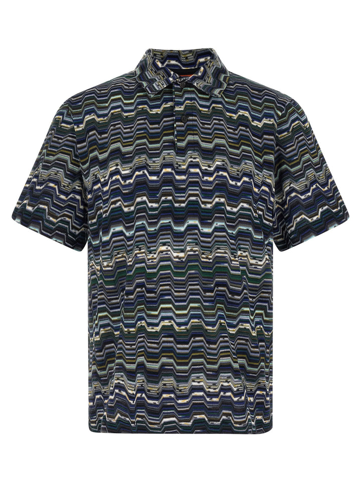 Missoni Blue Cotton Polo Shirt