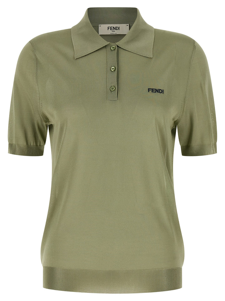 Fendi Bicolor Viscose Polo Shirt