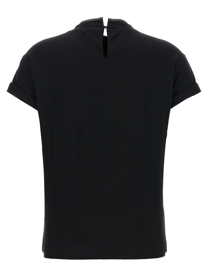 Brunello Cucinelli Black Cotton T-Shirt