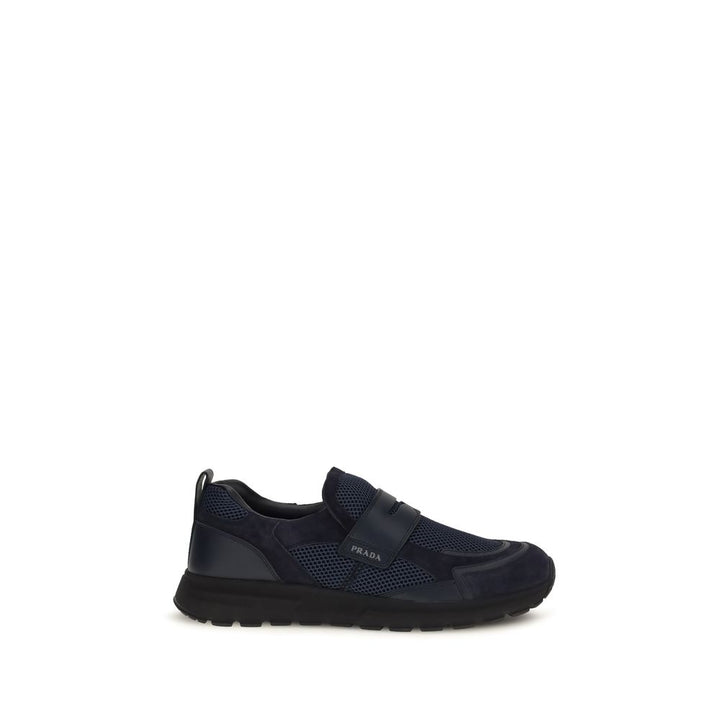 Prada Blue Calf Leather Bos Taurus Athletic Sneakers