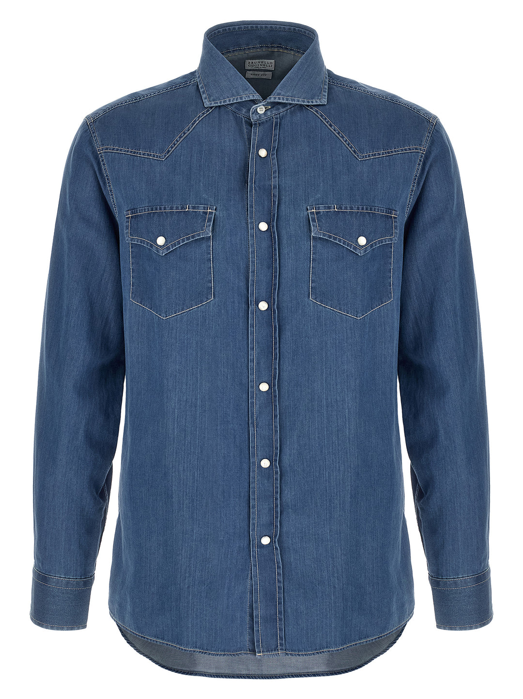 Brunello Cucinelli Blue Cotton Blouse