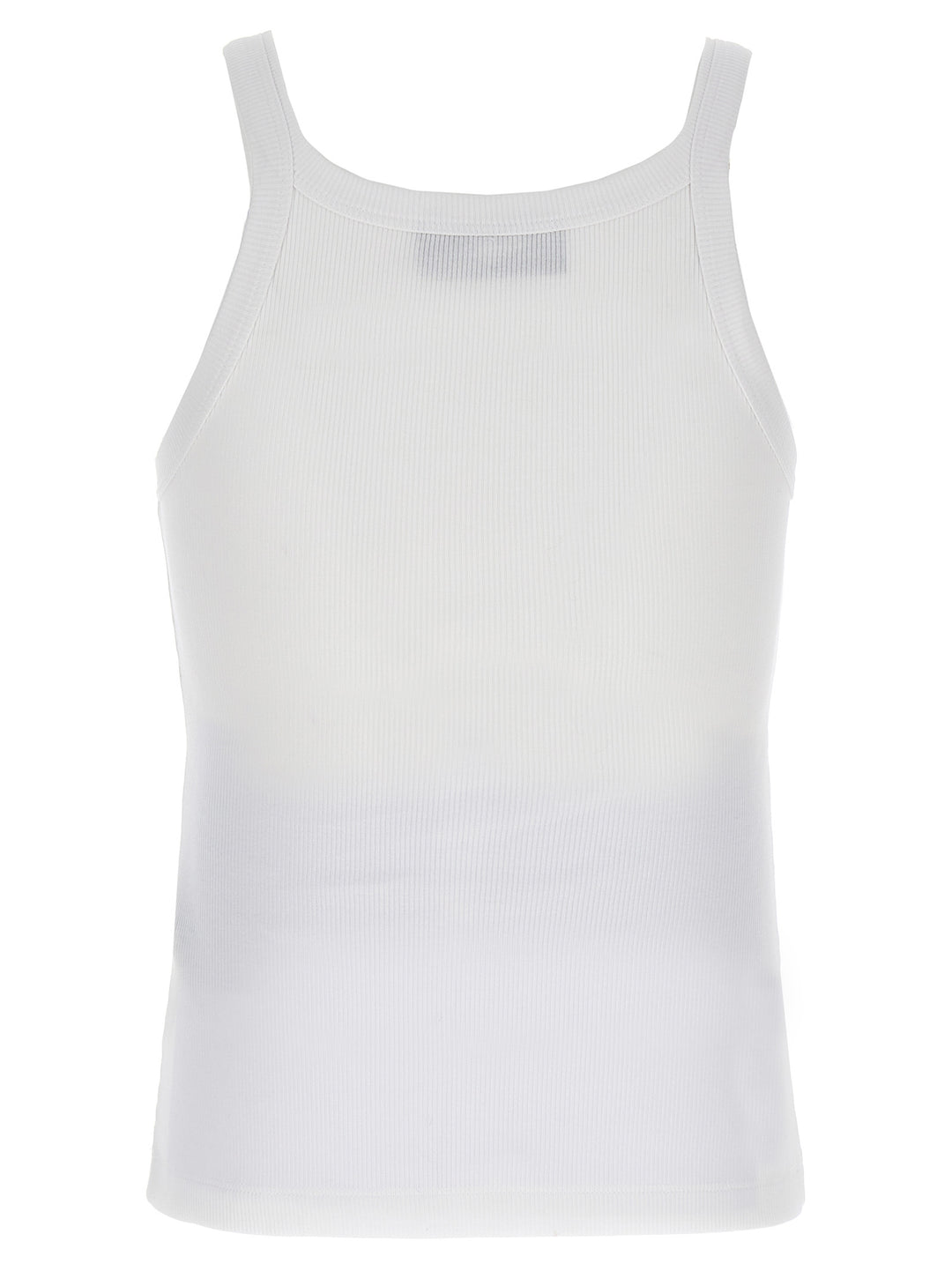 Fendi White Cotton Sleeveles T-Shirt
