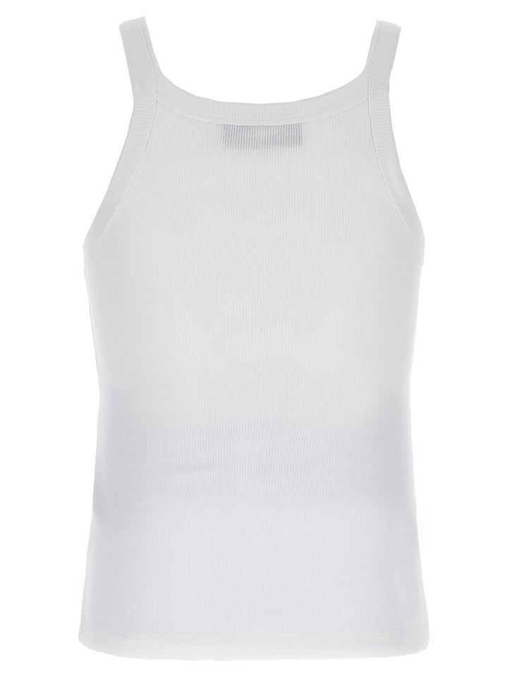 Fendi White Cotton Sleeveles T-Shirt