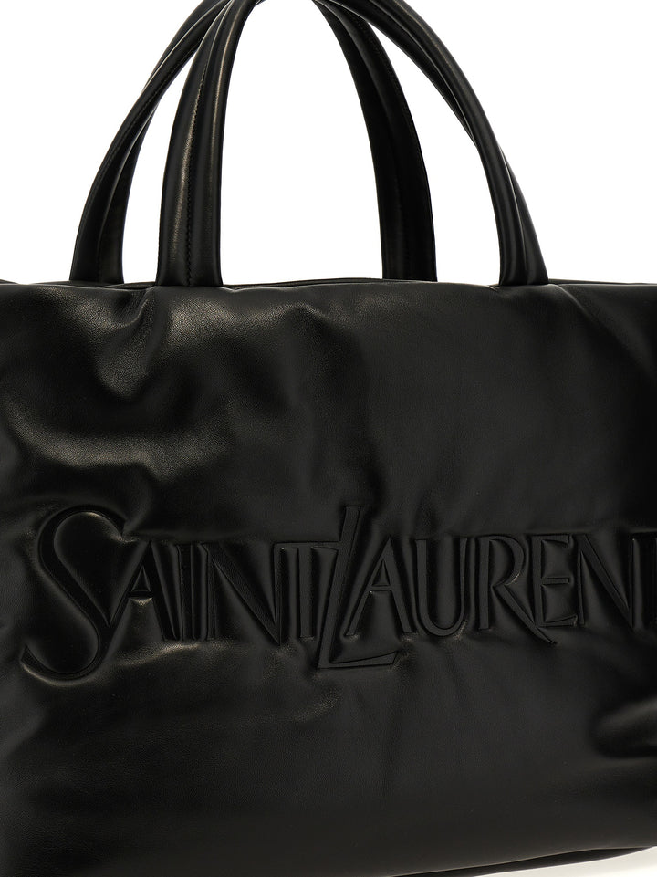 Saint Laurent Black Lamb Leather Tote Bag