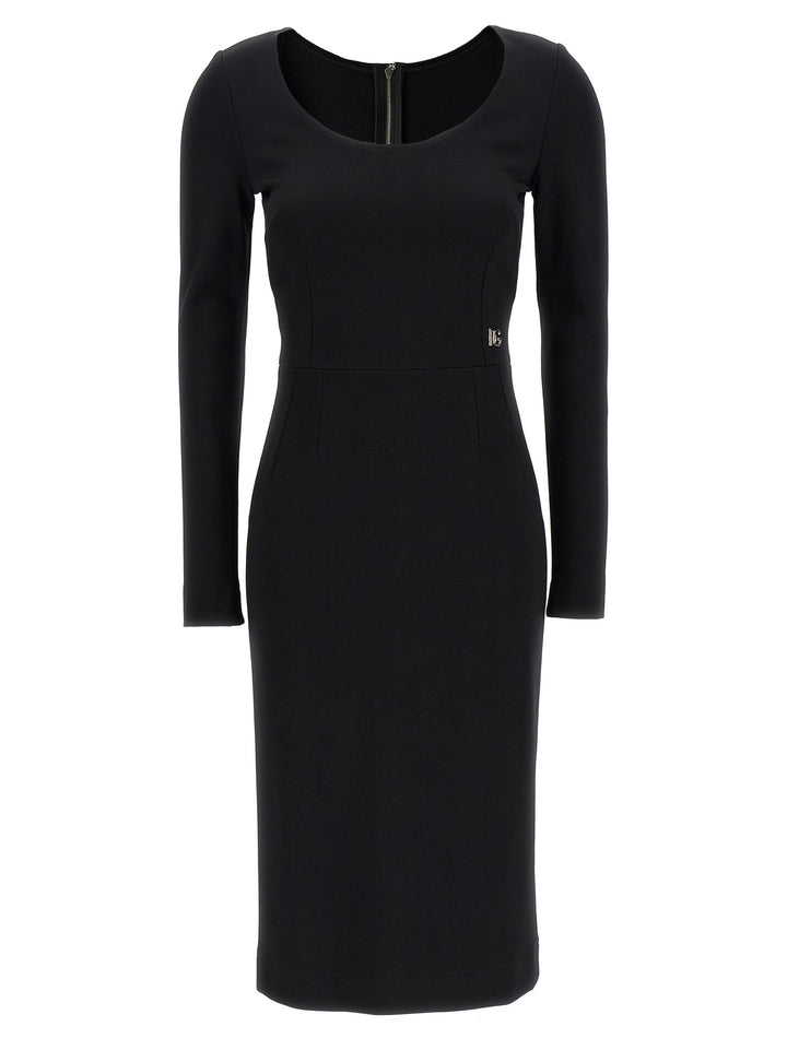 Dolce & Gabbana Black Viscose Midi Dress