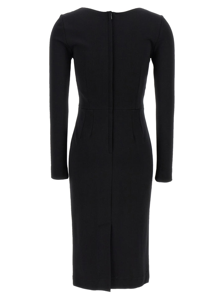 Dolce & Gabbana Black Viscose Midi Dress