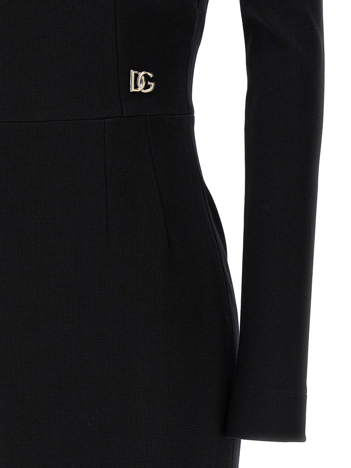 Dolce & Gabbana Black Viscose Midi Dress