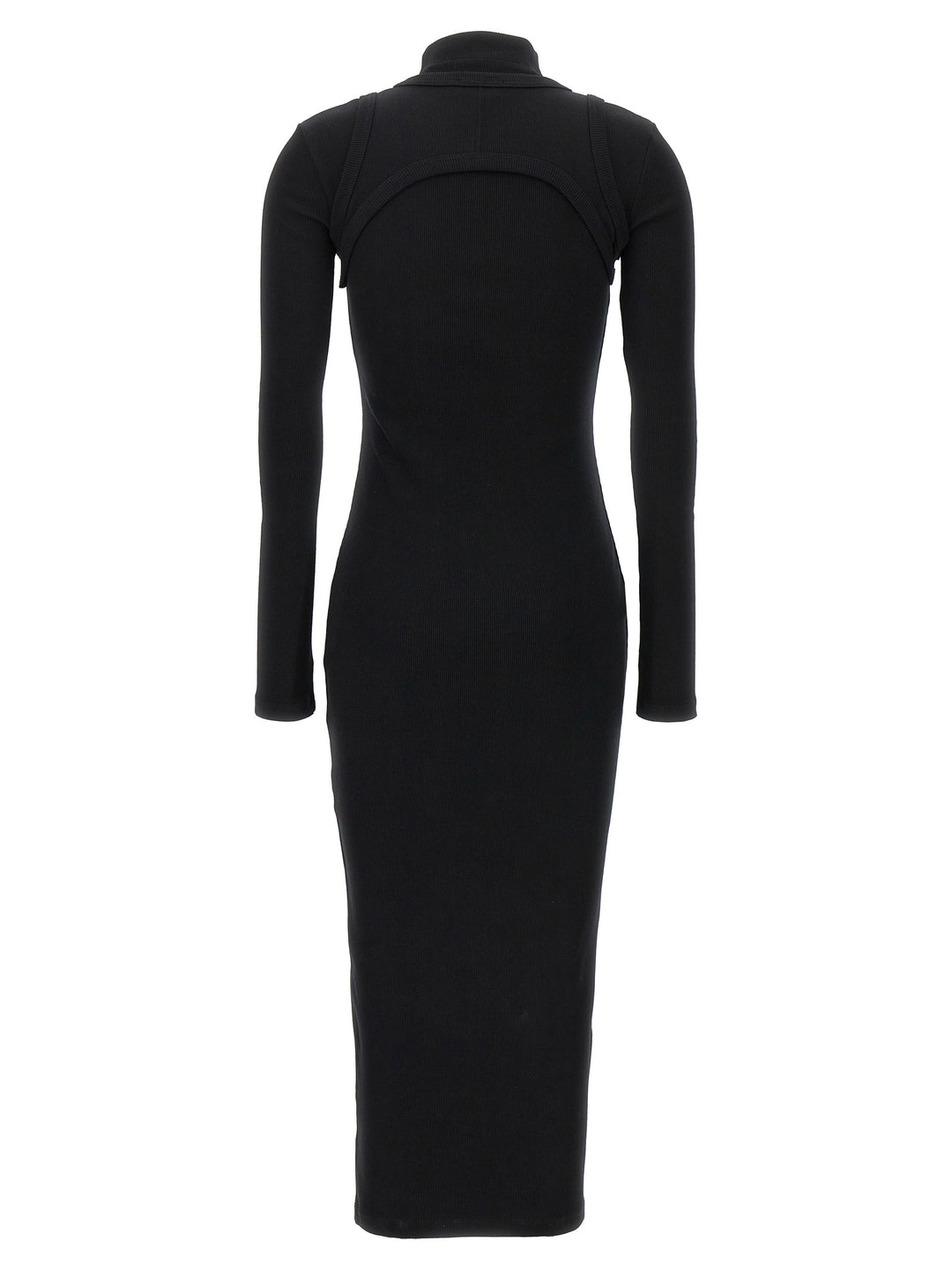 Off-White Black Cotton Midi Dress