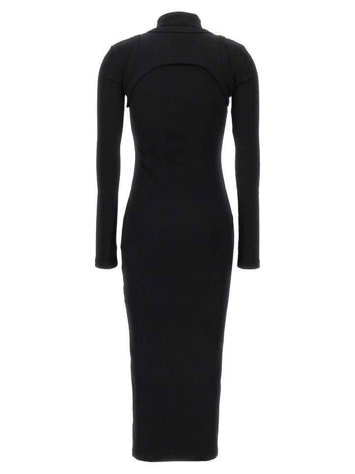Off-White Black Cotton Midi Dress