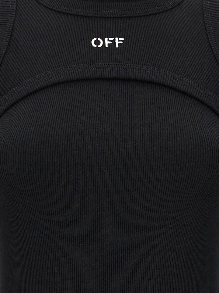 Off-White Black Cotton Midi Dress