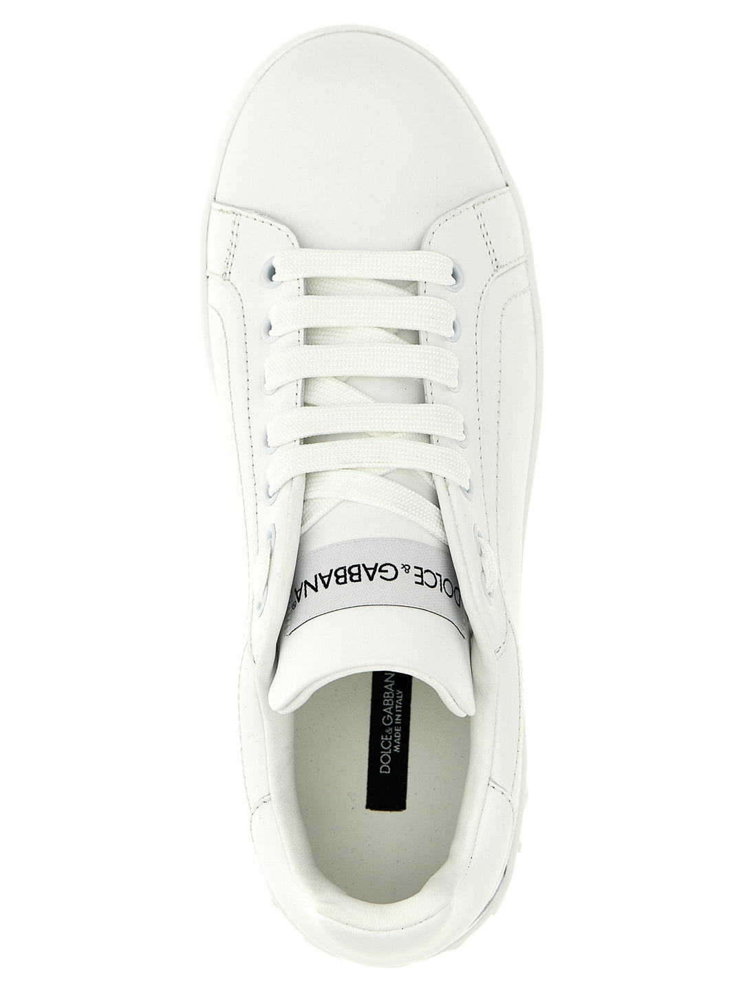 Dolce & Gabbana White Calfskin Low Top Sneakers